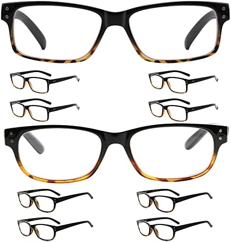 Eyekepper Спестете 10% на 5 опаковки класически очила за четене за мъже и 5 опаковки пури в ограничени бройки очила за четене в черна черепаховой рамка +0,75
