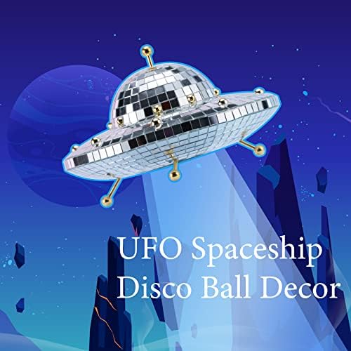 Диско топка в форма на НЛО, Диско-Топка за декор на стаята, Огледален диско Топка, Украса за масата, Офиса, дома, партита, бар, Дискотека, на Космически кораб, Декораци