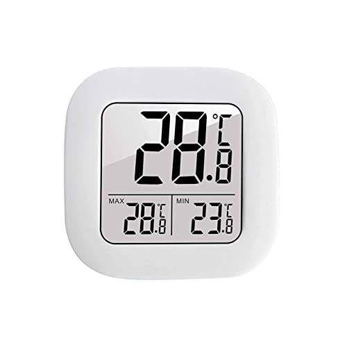 QUUL Мини термометър за помещения LCD дигитален стаен влагомер за измерване на температура, сензор за влажност на въздуха, стаен термометър (Цвят: черен, размер: 4.5 * 4.5 *