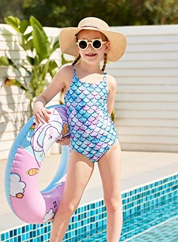 Idgreatim Цели Бански костюми за Малките Момичета, бързо съхнещи Плажни Бански костюми, Бански за плажа 3-10 Години