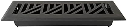 Empire Register Co, Вентилационна делото - 2x10 инча, Абстрактен дизайн, текстурирани черно покритие, Трайни подови вентилационни шапки, метална клапата. Вентилационни шапки