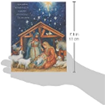 Коледни картички ЛАНГ Светото семейство от Сюзън Уингет, 18 картички с 19 конвертами и красив коледен дизайн, идеални