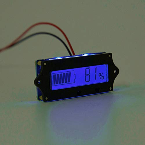 Измерител на Капацитет LCD-батерия, Мощност на батерията 12-84 В, Цифров LCD Дисплей, М Напрежение, Волтметър със Светлинна Аларма (син)