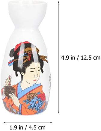 Комплекти DOITOOL 1 Комплект Японски Комплект за Саке Керамичен Комплект за саке с 4 Чаши Очоко Порцеланова бутилка