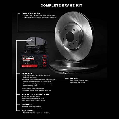 Комплект предните спирачки и ротори R1 Concepts | размерът на Предните спирачни накладки | Спирачни дискове и накладки| Спирачни