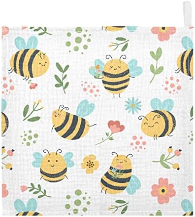 vvfelixl Детски Гъба От памук С мъхнати пчели и цветя, Детски Муслиновые Гъба, Мека Бебешка Кърпа за Лице за