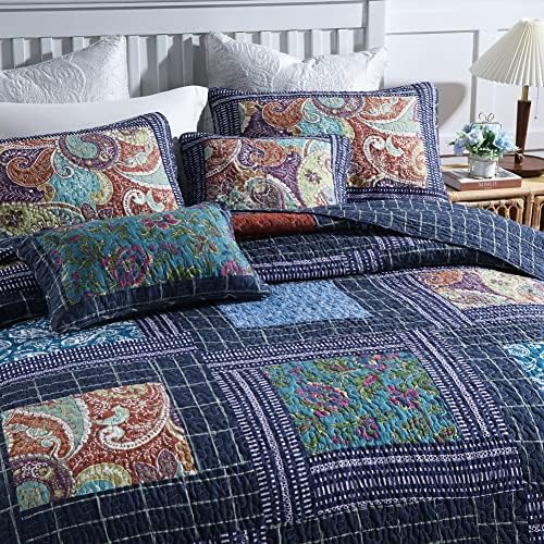 Secgo Quilt King Size - Комплект спално бельо от памук (98 * 106 см) с 2 Наволочками, лесно Двустранно покритие