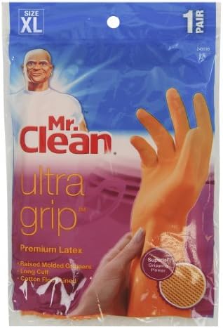 Mr. Clean Ultra Grip, Топлоустойчиви, Подплата от Мек Futon Флока, Тежкотоварни Нескользящие Ръкавици Diamond Grip, Много