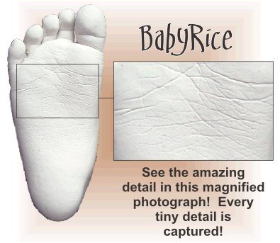 Комплект за Леене Бебета BabyRice 3D Сребърна Боя със Златна Рамка за снимки