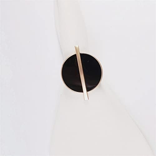 DXMRWJ 6 бр. Декорация на масата за сватбен банкет, е черно-бяла обтегач за салфетки, Пръстен за салфетки, обтегач за хотелски кърпички (Цвят: B размер: един размер)