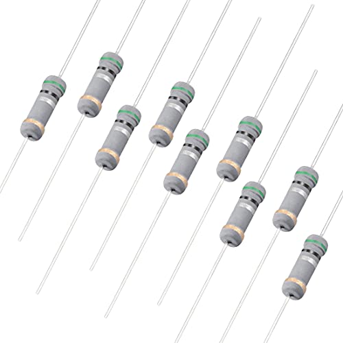 uxcell 50шт Резистор 0,5 Ома Резистори от въглеродна филм с толеранс от 1 W 5%, 4 Ленти за електронни проекти