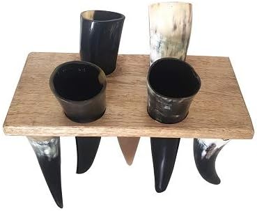 Сбирка възбудена чашки с дървена стойка премиум-клас за съхранение на стъкло - Автентичната средновековна