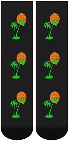 Палмово Дърво Залез Съвпадение на Цвета на Високи Модни Чорапи, Спортни Чорапи за Мъже Жени