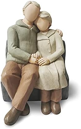 CAMSOON Rose Двойка Статуетка за Домашен интериор, Романтична Любов Скульптурная Фигурка С Ръчно Рисувани, Скулптура на Годишнина