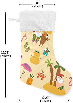 Коледни Чорапи PIMILAGU Tropicalxmasset, 1 Опаковка, 17,7 инча, Окачени Чорапи за Коледна украса