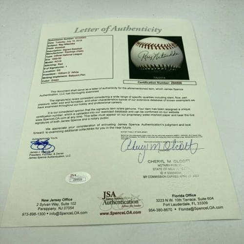 Рей Ничке С автограф от Официалния представител на Националната лига бейзбол JSA COA - NFL С автограф Разни