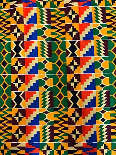Плат AKN Fabrics с африканските принтом Kente, 6 ярда, памук (KEP 140)