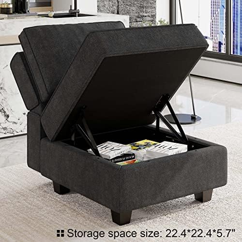 Модулна Секционни диван от плат Belffin Звено на седалката на дивана със Странично Сечение на Свободна Конфигурация