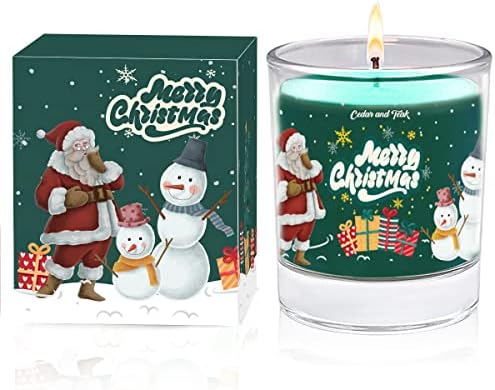 Коледен Подарък под формата на Ароматна Свещ, 8 унции Ароматни Свещи, Стъклени Свещи С Аромат на Кедър, Коледно парти,