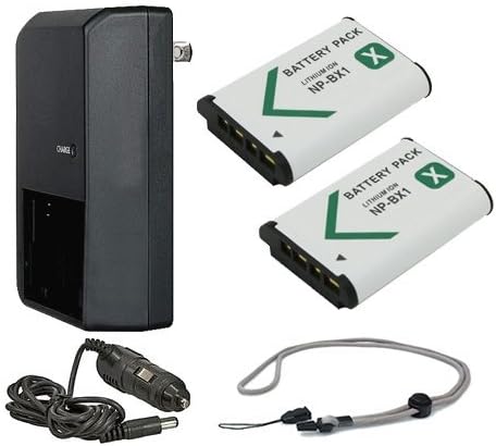 Батерии с голям капацитет (2 бр.) + Зарядно устройство ac / dc, съвместимо с Sony Cyber-Shot DSC-RX100 VII +