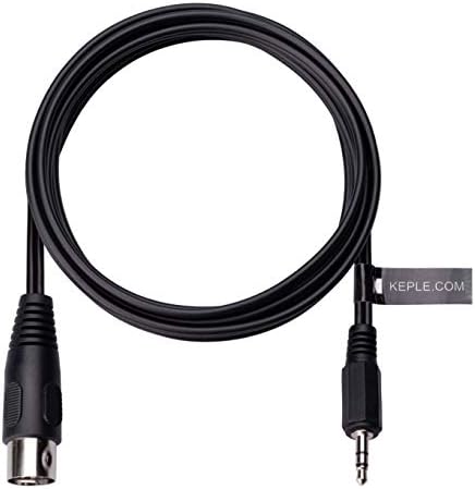 Аудио кабел 5-DIN MIDI-3.5 мм AUX TRS Жак, 5-пинов щепсел с 3.5 мм Stero, Съвместима с смартфони, преносими компютри,