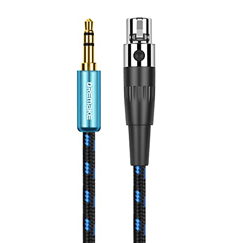 Аудио кабел DREMAKE 3,5 мм 1/8 ' TRS Aux Male-Mini XLR с 3-контактна розетка, 5-крак Стереокабель за слушалки, Mini XLR-1/8 инча за професионални звукозаписни студия, изпълнения на живо, уч?