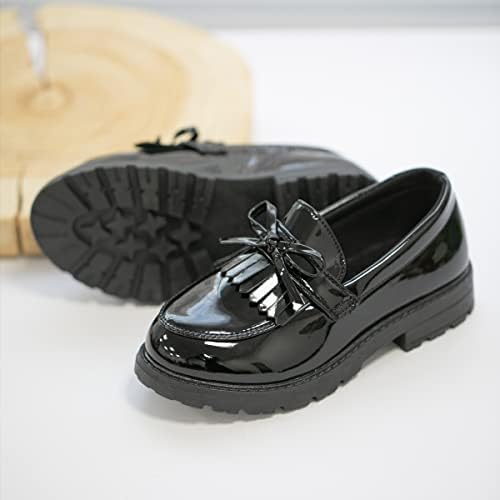 KIDSUN/ Модел обувки за малки момичета и момчета; Удобна Оксфорд училищни униформи дантела; Лоферы на равна подметка (Дете/Little Kid)