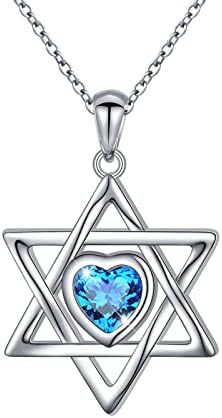 925 Сребро Духовен Знак Сърцето CZ Любовен Възел Звездата на Давид Обеци и Висулка Колие Подарък за Жени, Момичета,