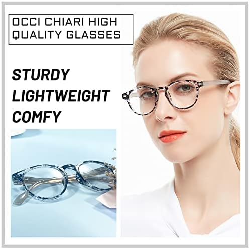 OCCI CHIARI Компютърни Очила за четене със Заключване Синя Светлина Reader за Жени(1.0 1.25 1.5 1.75 2.0 2.25 2.75