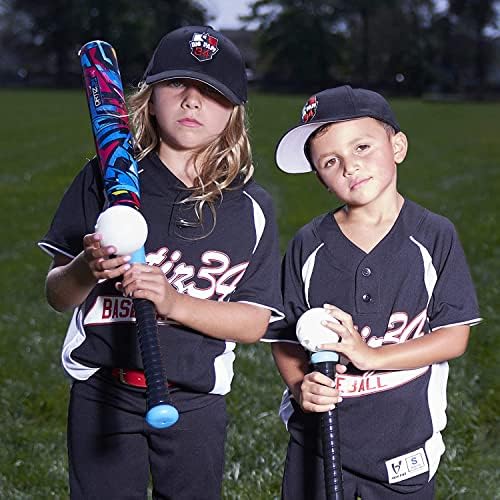 Ortiz34 Комплект за игра на Графити с Пластмасова бухалка и топка - David Ortiz Комплект за игра на бейзбол в задния двор за младежи, Деца, тийнейджъри, Възрастни