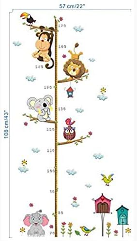 Cellular Пръчка Плочки за Баня Стенни Зоопарк Детски Слон Карикатура Стикери за Декорация на Стената на Височина
