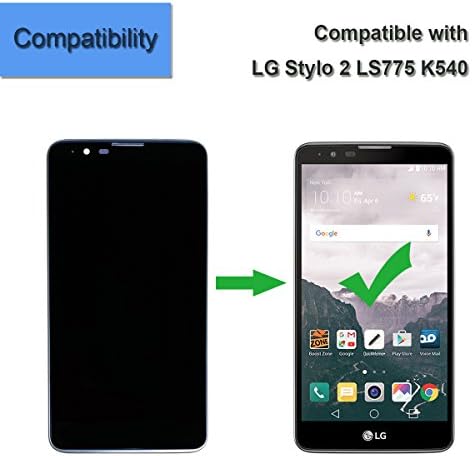 LCD Сензорен дисплей Съвместим с LG G Stylo 2 LS775 Дигитайзер Екран възли с рамка Black + Инструменти са Подходящи