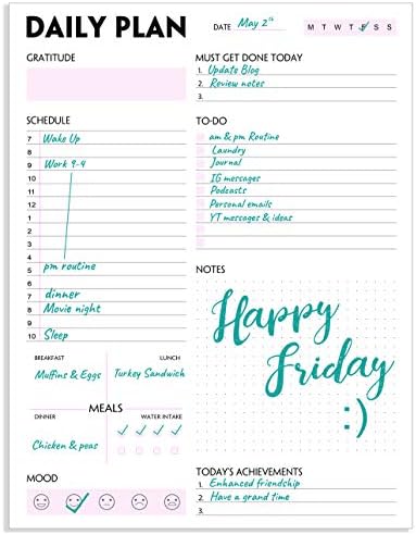 Дневник Notepad - Календар формат А5, Плановик, Организатор с приоритет, Списък със задачи, Срещи, Бележки, Проследяване на приема на храна и вода, Подложка За планиране ?