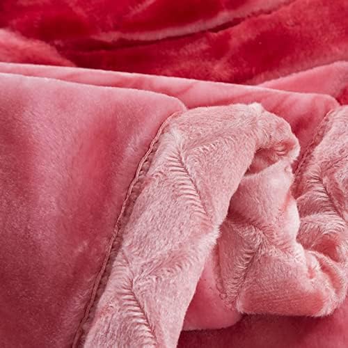 LGYKUMEG Rose плюшевое одеяло с тегло 6,6 килограма, 2-слойное флисовое одеало тежко корейското юрган, меки