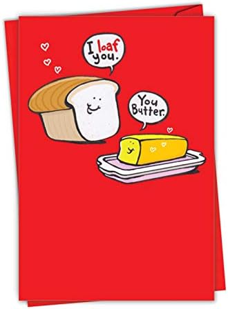 Весела Поздравителна картичка NobleWorks за Ден на Свети Валентин в Плик с размер 5 х 7 Инча (1 пощенска Картичка) с