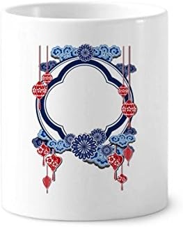 Китайската Култура Синьо Цвете Страстен Притежателя Дръжка За Четка За Зъби, Чаша Керамична Поставка За Чаша За Моливи