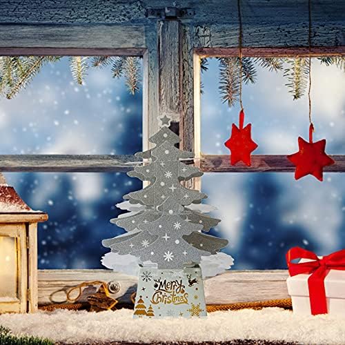 Коледно дърво Блестящи Бижута за Десктоп Мини-Декорация с осветление Коледно Дърво Начало Декор Коледна Лампи
