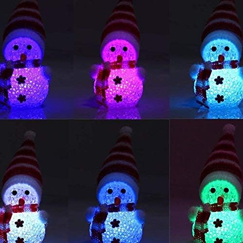 Jorzer Прекрасен Снежен човек, Детски Светещи Играчки, led Лампа, което променя 7 цвята, 8 бр., Коледен лека нощ, Led Лампа