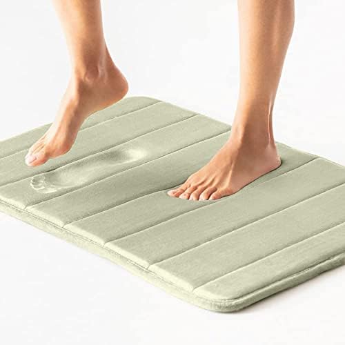 Подложка за баня с ефект на паметта Gorilla Grip, обикновен и шарени, Монофонични килимче за баня размери 24x17
