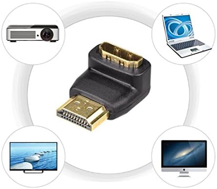 Willwin 2 елемента HDMI Ляв + Десен 90-Градусов Порт Saver за мъже и Жени, M/F Оттичане Плосък Адаптер Преобразувател