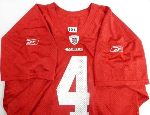 2010 San Francisco 49ers 4 Използвана в играта Червена Риза L 755 - Използваните В играта тениски NFL без подпис