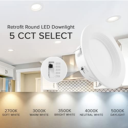 - Вградени led лампа Maxxima 12 Pack 4 5 CCT с възможност за бързо свързване на E-26, в цвят по избор 2700-5000 До (2700 K/3000 До/3500 До / 4000 До / От 5000 До), регулиране на яркостта, 750 лумена