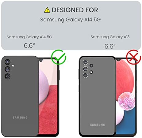 Калъф Dretal за Samsung Galaxy A14 5G, Galaxy A14 5G с предпазно фолио от закалено стъкло, Амортизирующий Матиран Гъвкав калъф от мек TPU от въглеродни влакна за Samsung A14 5G (LS-Червен)