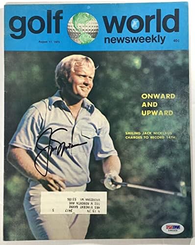 Джак Никлаус подписа psa днк coa влезете Golf World Magazine - Списания по голф с автограф