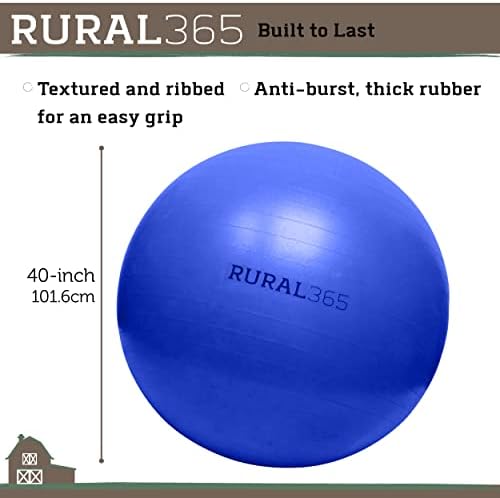 Rural365 Голям Страничен един конете топката на синия цвят, 40-инчов Гигантски един конете топката със защита от скъсване – Конен футболна топка, Помпа в комплекта