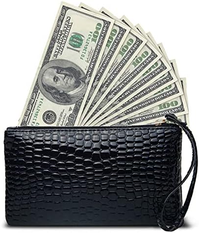 Чанти за пари, 2 опаковки, с цип, стилни, здрави, с каишка за кесията за пари, банка чанти за пари, чекова чантата си, козметични чанти, депозит чанти