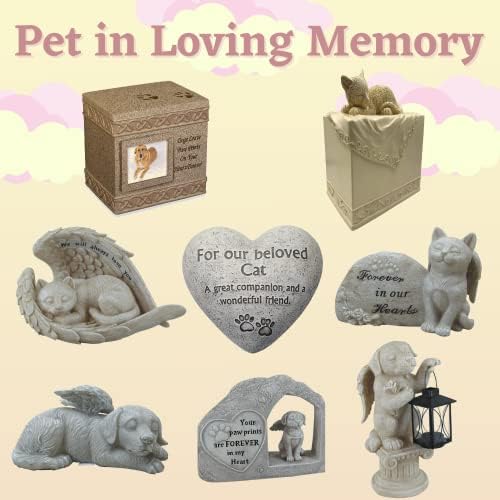 Мемориална Плоча Comfy Hour с отпечатък от Котешка лапа 6 инча от полирезина, Сив, Колекция от Пет in Loving Memory