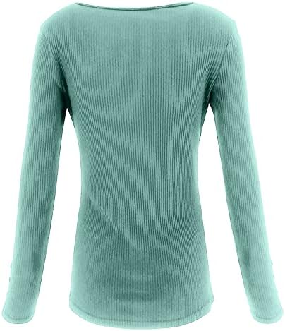 Дамски Пуловери, Блузи, Блузи с дълъг ръкав, Ежедневни Ризи, Блузи Копчета, Основни Трикотажни Тениски В Рубчик