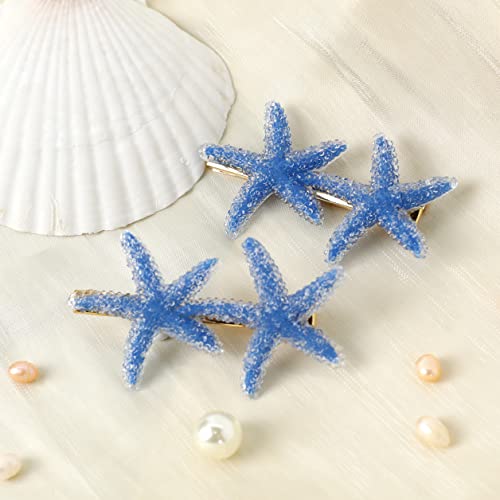 Шнола за коса във формата на морска звезда, на 3 опаковки, плажни фиба за коса във формата на морски звезди, щипки за коса,