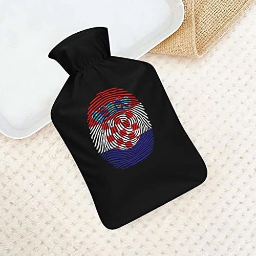 Бутилки с гореща вода с пръстов Отпечатък Хърватия Гума Чанта за Топла Вода със Сладка Капак за облекчаване на болката При Гърчове